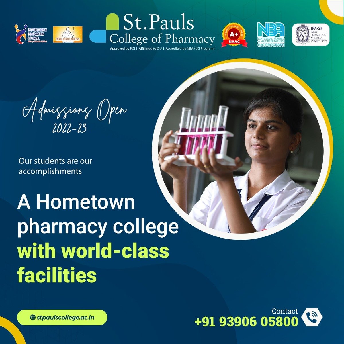 stpaulspharmacy's tweet photo. We believe in providing a comfortable learning environment to our students. #AdmissionsOpen 2022-23
🌐Visit us: https://t.co/69JdfRGgXI
#StPauls #StPaulsCollegeOfPharmacy #AdmissionsOpen2022_23 #B_Pharmacy #Pharm_D #Pharm_D_PB #M_Pharmacy #Pharmaceutics #Admissions #EnrollNow https://t.co/mesDJfdRhd