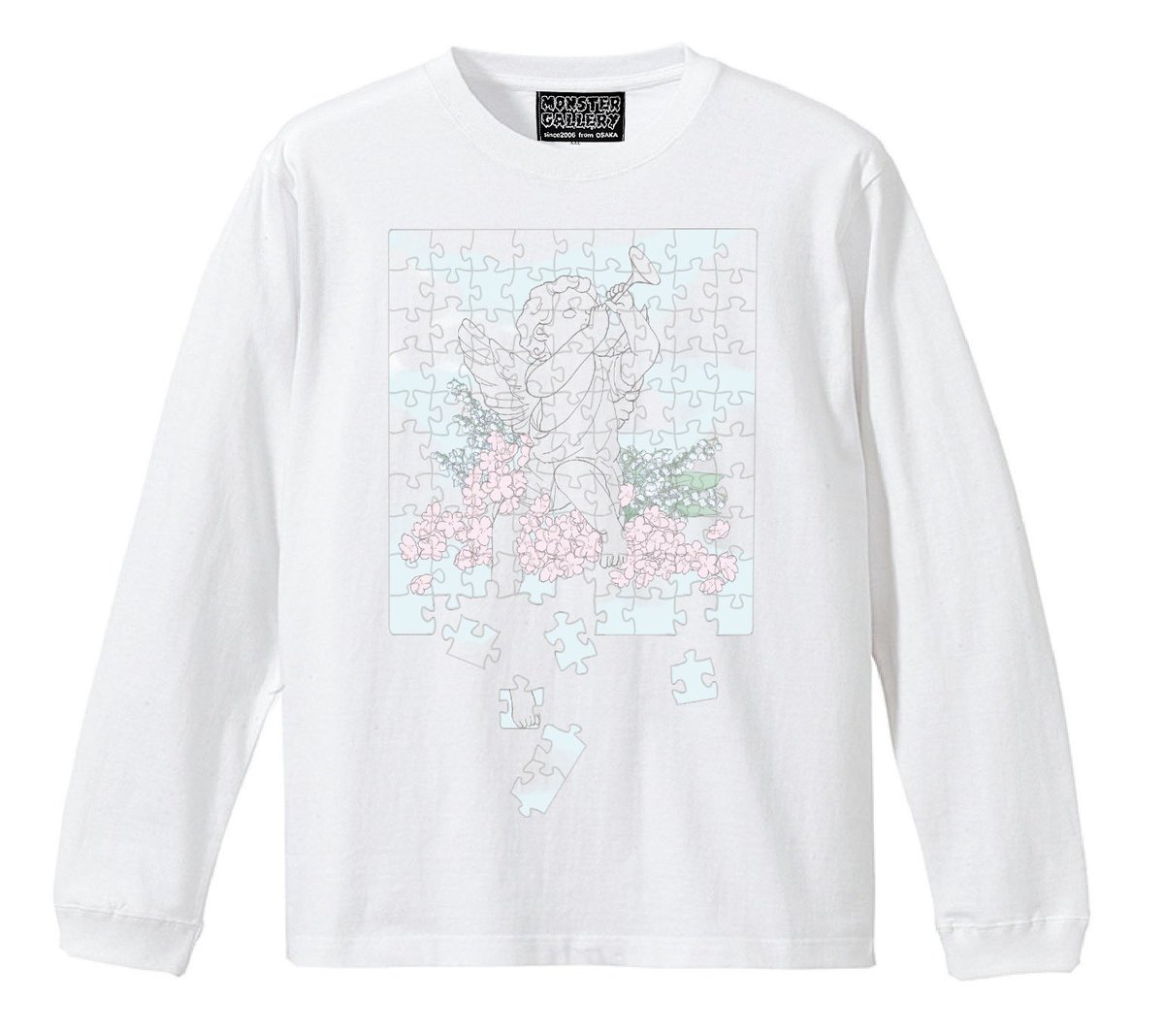 mksk_417's tweet photo. 僕がデザインしたロンTが今日21:30〜
販売開始します！

サイズ L XL XXL

モデル着用サイズ XL

￥4620（税込）

石膏の天使をモチーフに全体がパズルで出来ていて薄めにプリントされたデザインがどんなコーディネートにも合わせられる万能ロンTを作りました！

通販サイト
https://t.co/u9pasgJtB0 https://t.co/CnNgJUGB5g