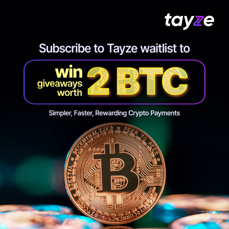 tayzeapp's tweet photo. Subscribe to @tayzeapp waitlist at: https://t.co/3SV3NCZr64 and get early access to app also a chance to win giveaways worth 2 $BTC.

🚀Follow, Like , Comment and tag friends to win tickets for giveaway

#Letstayze #Tayze #Giveaway