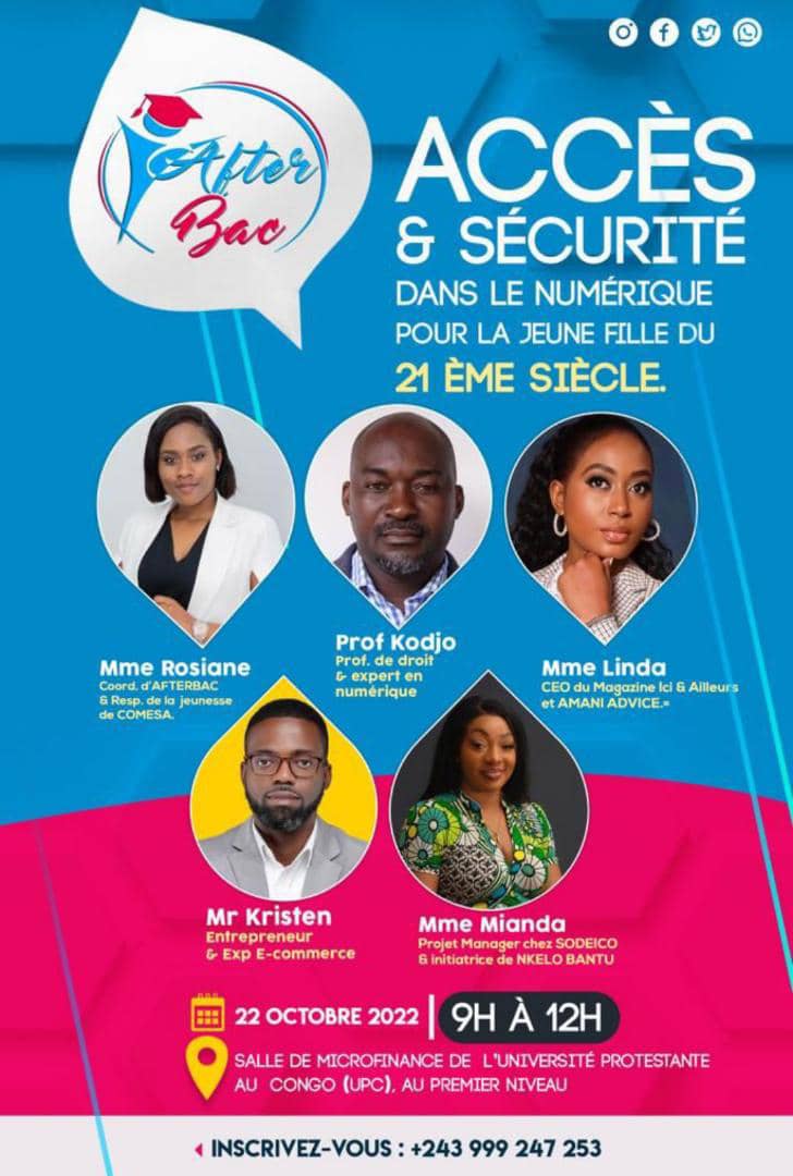 MiandaMH's tweet photo. Happening...
Je suis honorée d'avoir été invitée entant qu'intervenante à cette conférence sur; "L'accÚs & Sécurité dans le numérique pr la jeune fille du 21Úme siÚcle" organisé par #AfterBac à l'UPC en ce jour.
Félicitations à Mme la Coordonnatrice @RosianeSun pour ce succÚs! https://t.co/nBY6EKyd0e