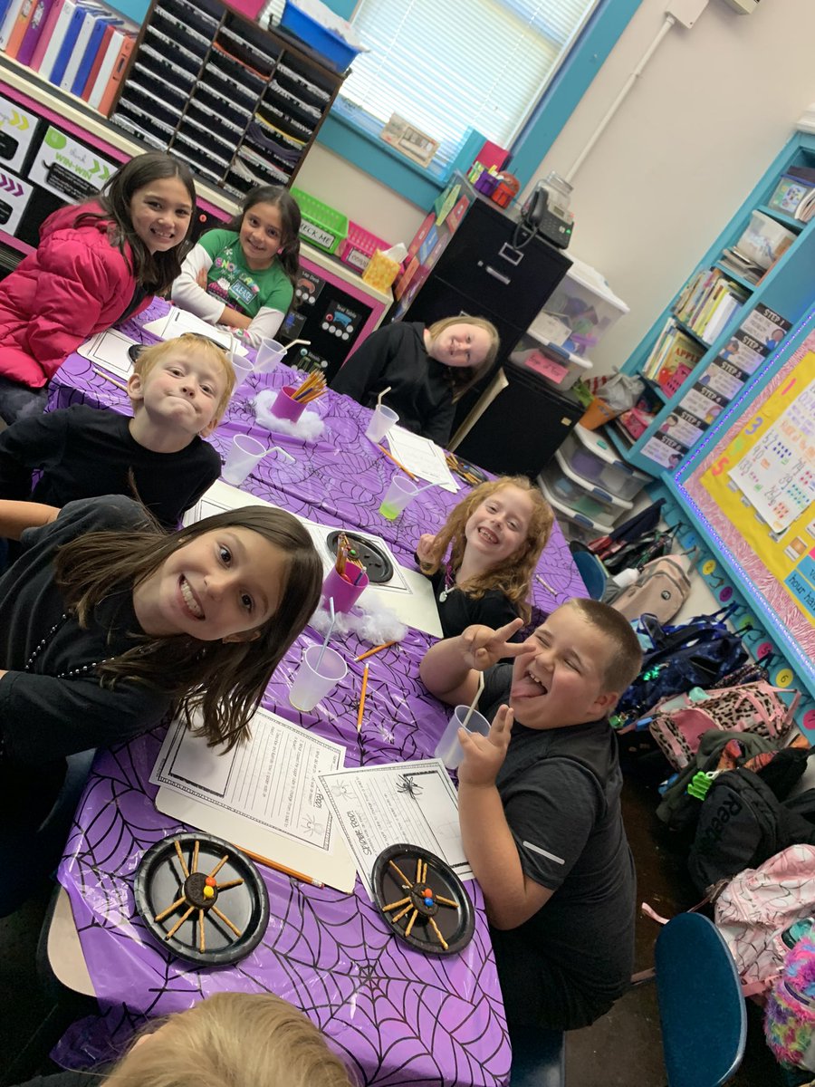 Rock Your School - Spooky, BLACK OUT Day!! We’ve learned all spiders this week through nonfiction text, researched spiders using <a href="/pebble_go/">PébbleGo</a> and <a href="/epic4kids/">Epic for Kids</a> and wrapped up with drawing our own webs and a fun spider snack!🕷💜🕸 <a href="/RES_RSSS/">Rockwell Elem NC</a>