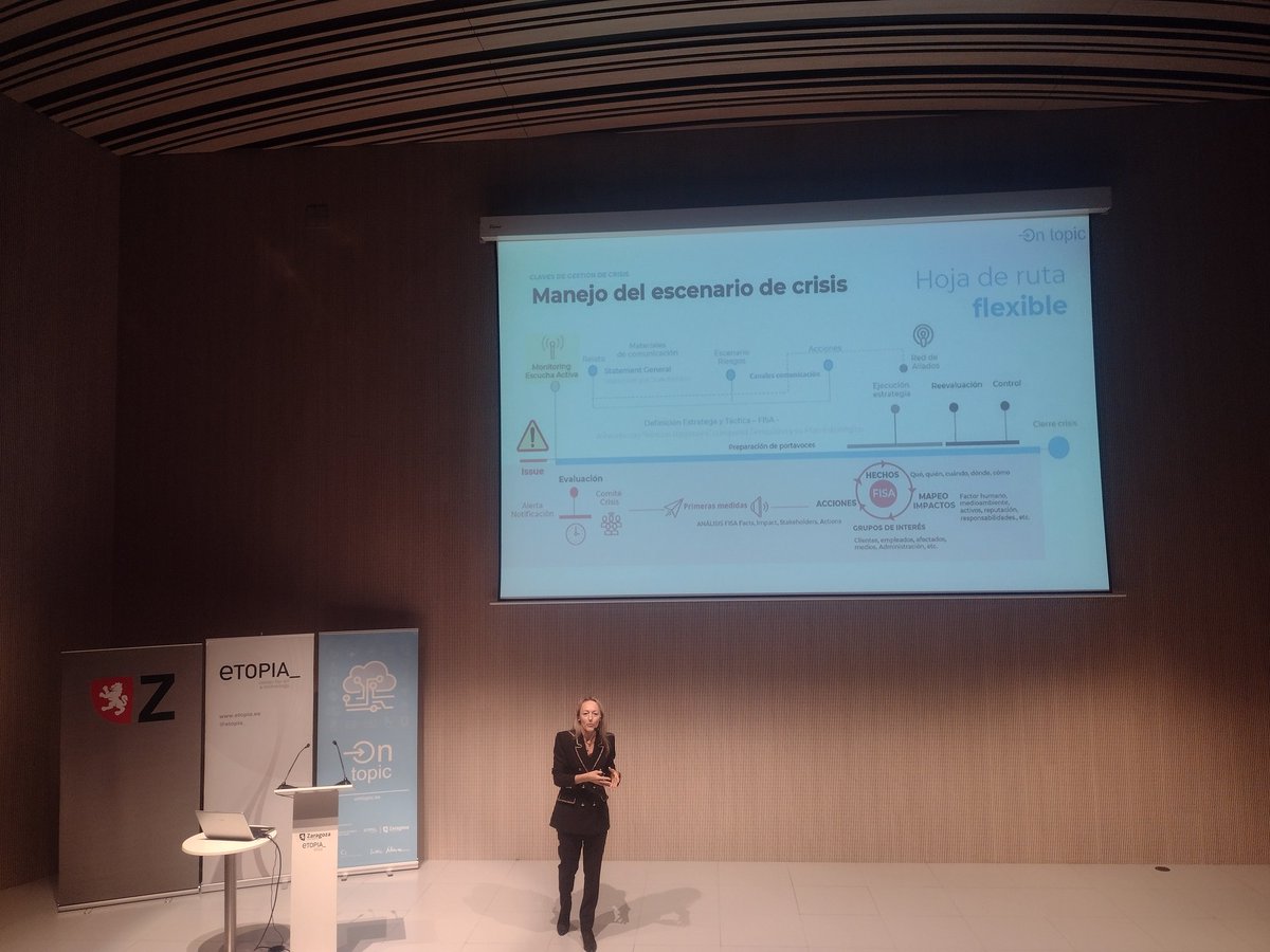 2️⃣Taller de #comunicación de #crisis con <a href="/nataliasara2/">Natalia Sara Mendinueta | COMUNICACIÓN DE CRISIS</a>
Dados los constantes sobresaltos informativos, es imprescindible saber reaccionar ante situaciones críticas. Lo más importante es anticiparse, pero una vez dentro del caos, debe prevalecer la planificación
<a href="/OnTopicos/">OnTopic</a> <a href="/etopia_/">Etopia: Emprendimiento, Innovación y Tecnología</a>