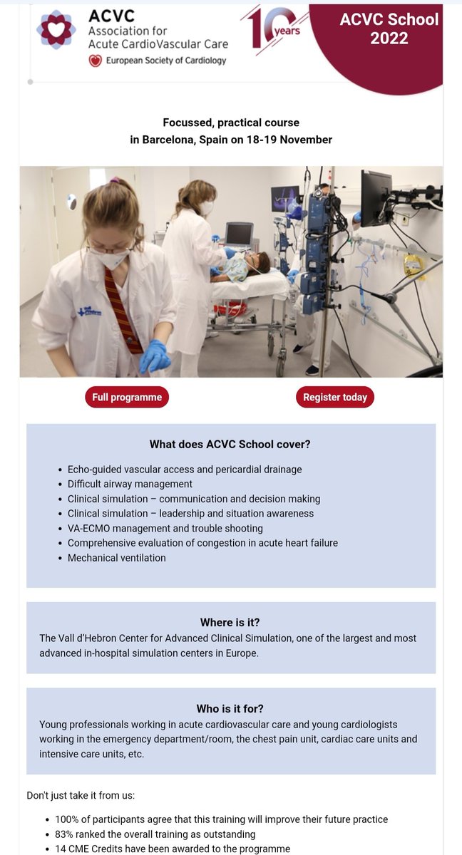 Milica Aleksic (@drmilicaa) on Twitter photo Don't miss this lifetime opportunity to connect with your pears all around the 🌍
For me it was unique, what about you?
👉 This Novembar in Barcelona ❤️ #ACVCSchool2022
<a href="/krychtiukmd/">Konstantin Krychtiuk</a> <a href="/ACVCPresident/">ACVCPresident</a>
<a href="/moderatoluca/">Luca Moderato MD</a> <a href="/EugenieDelaveau/">Eugenie Delaveau</a>
<a href="/sionis_a/">Alessandro Sionis</a> <a href="/escardio/">European Society of Cardiology</a>
escardio.org/Education/Cour… Don't miss this lifetime opportunity to connect with your pears all around the 🌍
For me it was unique, what about you?
👉 This Novembar in Barcelona ❤️ #ACVCSchool2022
<a href="/krychtiukmd/">Konstantin Krychtiuk</a> <a href="/ACVCPresident/">ACVCPresident</a>
<a href="/moderatoluca/">Luca Moderato MD</a> <a href="/EugenieDelaveau/">Eugenie Delaveau</a>
<a href="/sionis_a/">Alessandro Sionis</a> <a href="/escardio/">European Society of Cardiology</a>
escardio.org/Education/Cour…