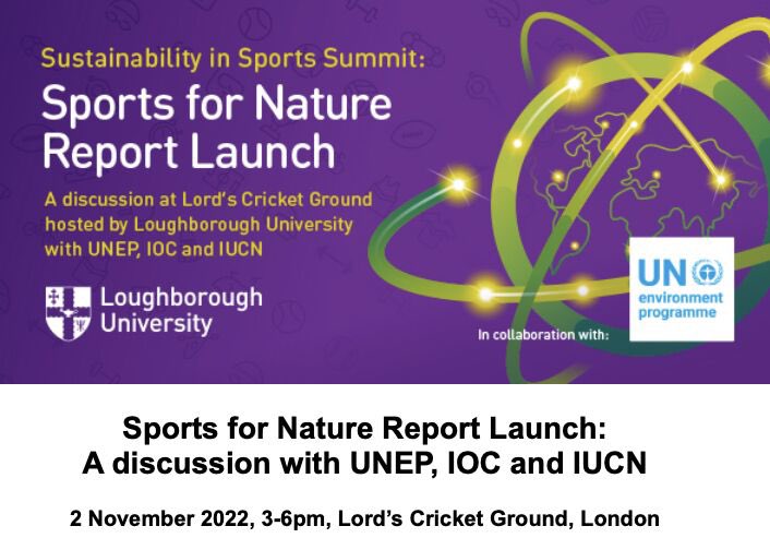 This report is more than a year in the making. So excited to launch it with <a href="/UNEP/">UN Environment Programme</a> <a href="/iocmedia/">IOC MEDIA</a> &amp; <a href="/IUCN/">IUCN</a> next week at Lord’s! 

If you’re in London and want to attend, send me a DM! If you’re elsewhere and want to stream it, also send me a DM! #SportsForNature