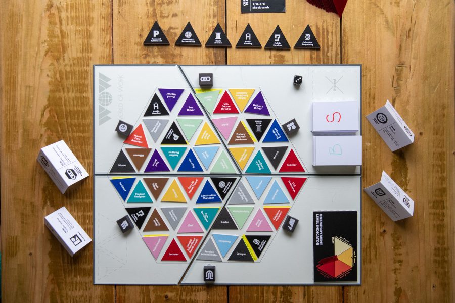 TheHeartofGlass's tweet photo. Ever wonder why some people might have a job and others not? About how work fits into the way society works? What is the future of work in St. Helens? Artist @brownem3 invites you to explore these questions by playing her board game night @StHBookStop  https://t.co/YSyqqufSGp https://t.co/RAMETwLM2W