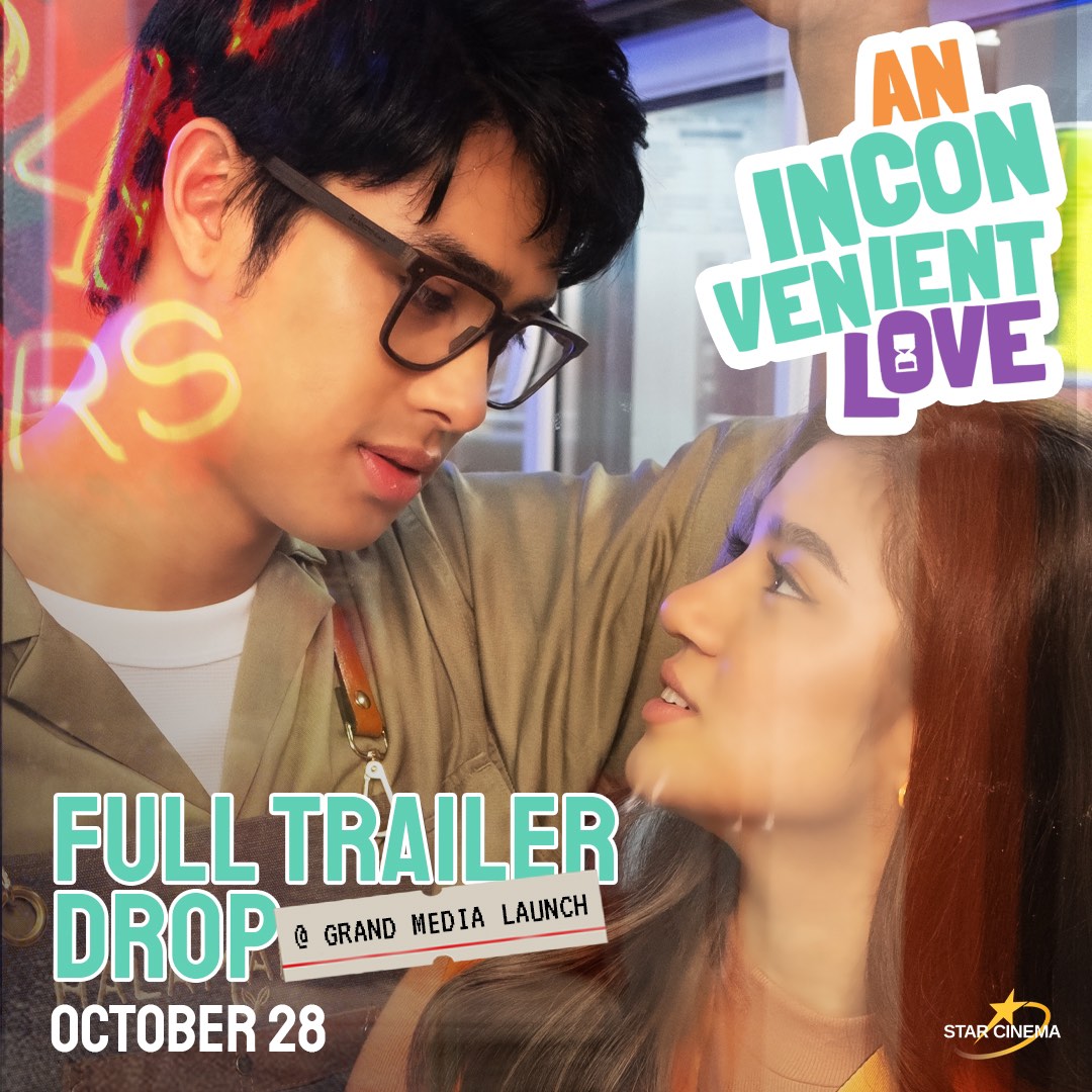 WALANG UUWING BITIN DITO! 😌😌 Don't miss FULL TRAILER DROP of #AnInconvenientLove this Friday at the Grand Media Launch! 💚🧡💜 #AnInconvenientLoveTrailerDrop