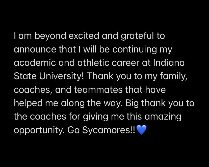 Riley_Henson21's tweet photo. Go Sycamores!!💙 @IndStSoftball @CGSportsNetwork @CenterGroveSB https://t.co/Mnj70R9krA