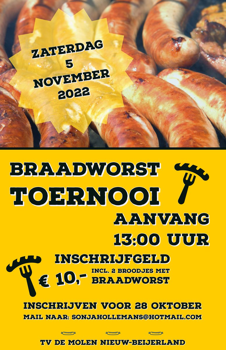 🌭 Inschrijven voor dit gezellige toernooi kan nog steeds 🎾 Niet vergeten 😁#nieuwbeijerland #tennis #braadworst #gezellig