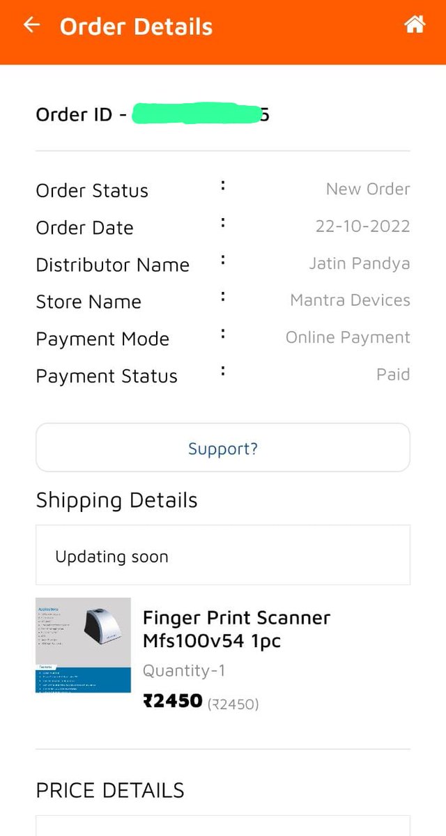 mathurtcds's tweet photo. Ordered Mantra Finger print scanner through our CSC Estore @dintya15 @csc_south https://t.co/w6tMcpnqFM