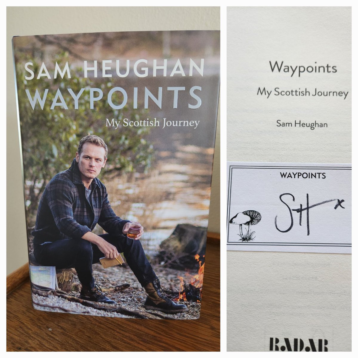 #Waypoints has found its way to me in Wisconsin. 
Congratulations <a href="/SamHeughan/">Sam Heughan</a> 🎉 I'm looking forward to reading. So excited for you! 🍄🏔