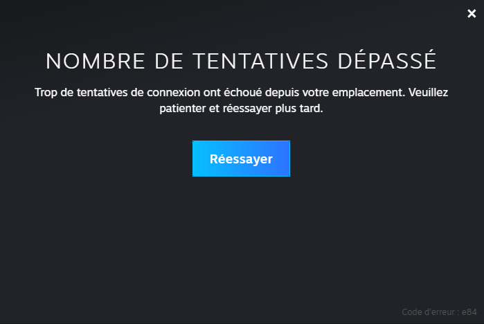 PotatoBadBoy's tweet photo. @Steam "number of attempts exceeded" while trying to connect to you retarded updated version of the soft, how long I am supposed to wait ? Today is literally the only day of the week I can play and I'm getting fu**ed because I don't use the QR code or idk what... https://t.co/vWUHO9tMX8