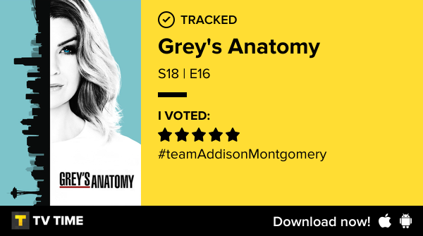 I've just watched episode S18 | E16 of Grey's Anatomy! #GreysAnatomy  tvtime.com/r/2zFOP #tvtime