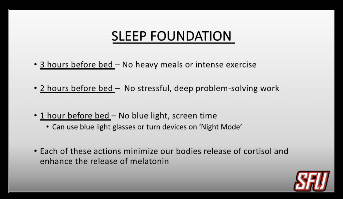 One of <a href="/ownitsystem/">OWN IT System</a> eight contrallables for athletic recovery is a good sleep foundation. In the image OwnIt lays out three base layer actions a person can do to maximize their rest. Let us know in the comments what you do to sleep better and recover stronger.