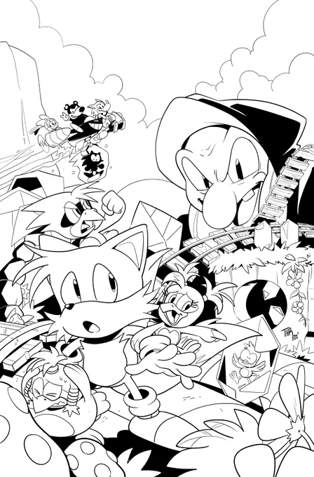 Here's my contribution to the B cover for @IDWPublishing's Tails 30th Anniversary Extravaganza! 🦊‼️ #IDWSonic 