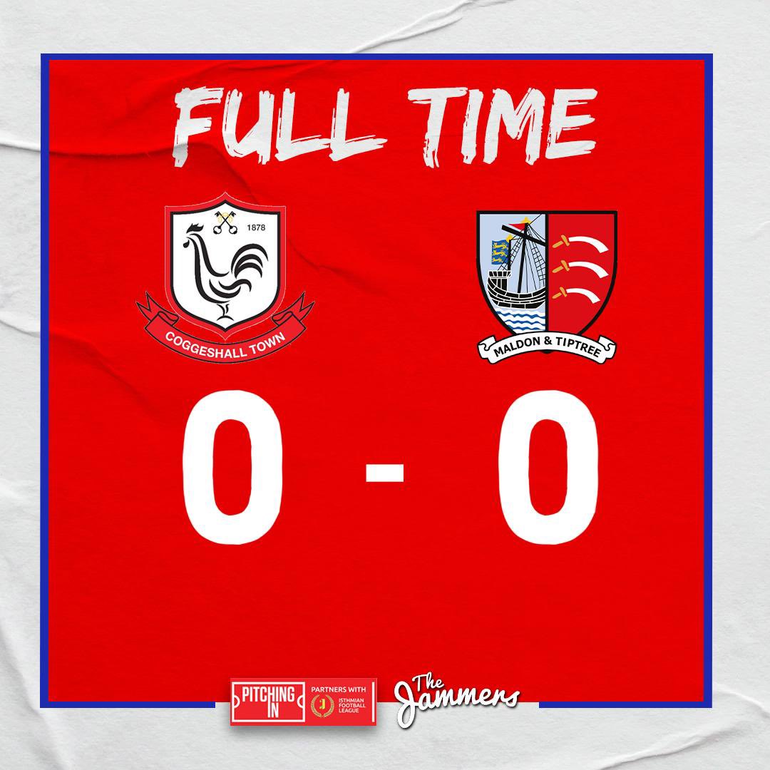 MaldonTiptreeFC's tweet photo. FULL TIME | @CoggeshallTown 0-0 @MaldonTiptreeFC 

Our first point of the season.

#Jammers 🍓 #COGMAL https://t.co/9yyaoWAtDg