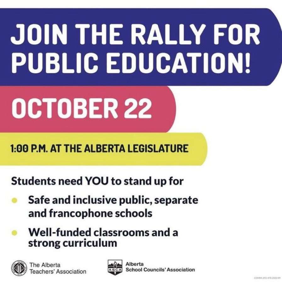 PRSD_ATA_Local2's tweet photo. Today is the big day we show our support! Share your story’s and memories about education. See you at the rally. #AbLeg #StandForEducation https://t.co/5y9g00Rkai