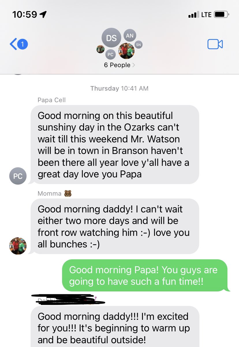 TWotring22's tweet photo. Hey @GeneWatsonMusic my Papa met you 8 years ago today and is coming to see you tonight in Branson! He is your BIGGEST fan and has been sending us these countdowns all week! This will be his 3rd time seeing you in the last 8 years and his first time front row and center stage❤️ https://t.co/w48ixoczLo