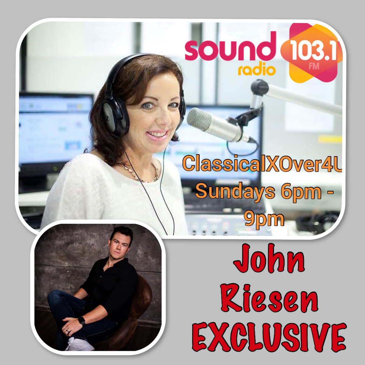 .<a href="/john_riesen/">John Riesen</a> professional baseball player turned #Opera #ClassicalCrossover singer from #NewYork will be talking to me tomorrow <a href="/SoundRadio1031/">Sound Radio 103.1</a> Not to be missed !! Tune in from 6pm #GMT soundradio.wales/listenlive/