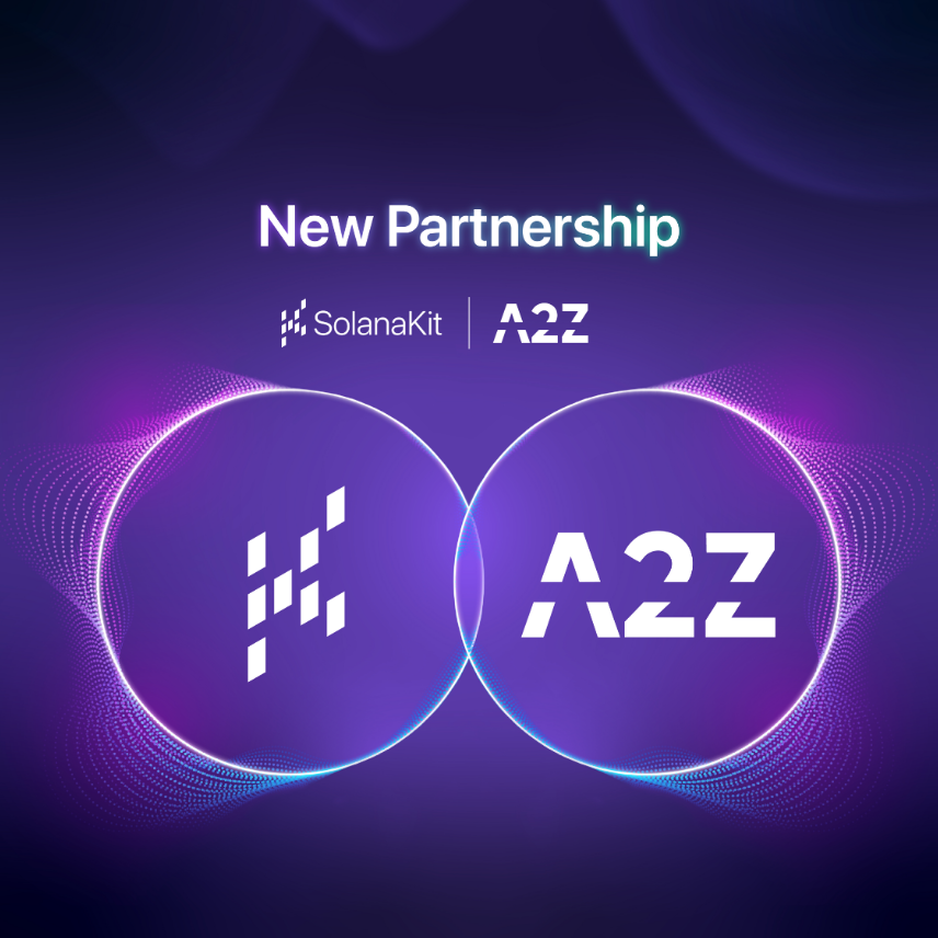 SolanaKit's tweet photo. Recognizing builders in the ecosystem, we'd like to announce our partnership with @A2ZDAO, the new emerging builder in Solana NFT. https://t.co/Mjp9ktld4T