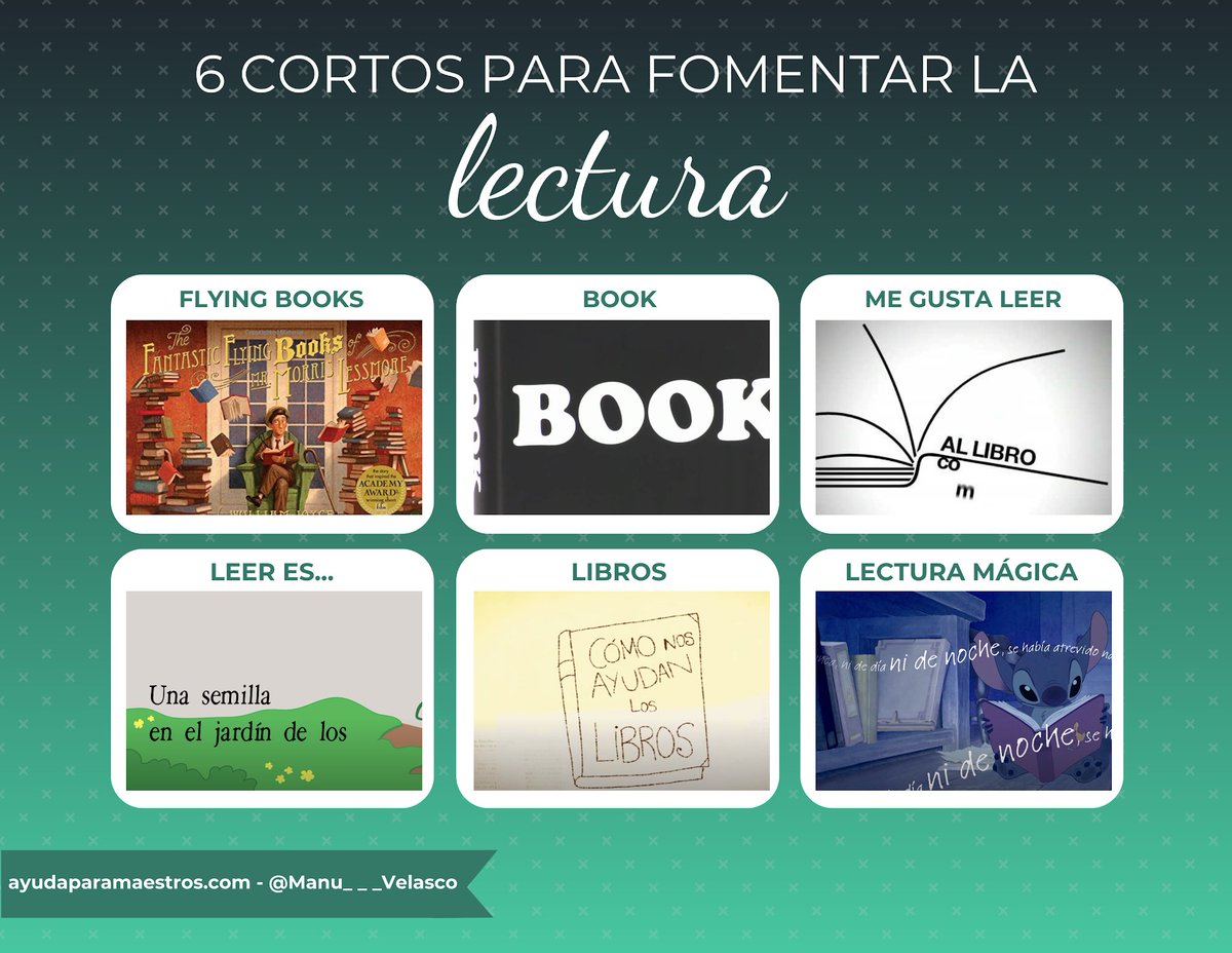 Manu___Velasco's tweet photo. 🎥 6 cortos para fomentar la lectura. 👉 https://t.co/qL34RoyNNy https://t.co/F2hmft1dfm