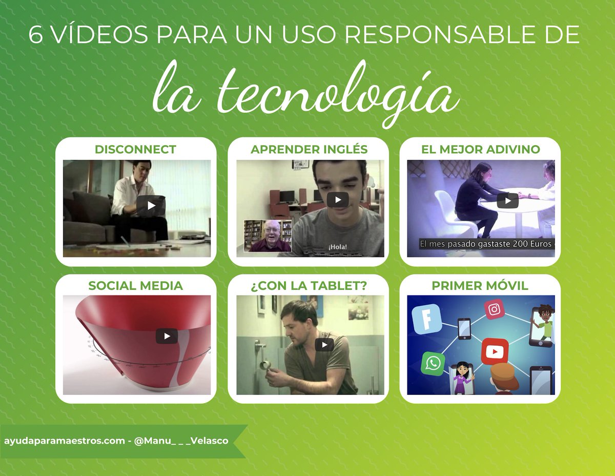 Manu___Velasco's tweet photo. 🎥 6 vídeos para un uso responsable de la tecnología. 👉 https://t.co/acrrVvjFd3 https://t.co/lvcTIA7Hir