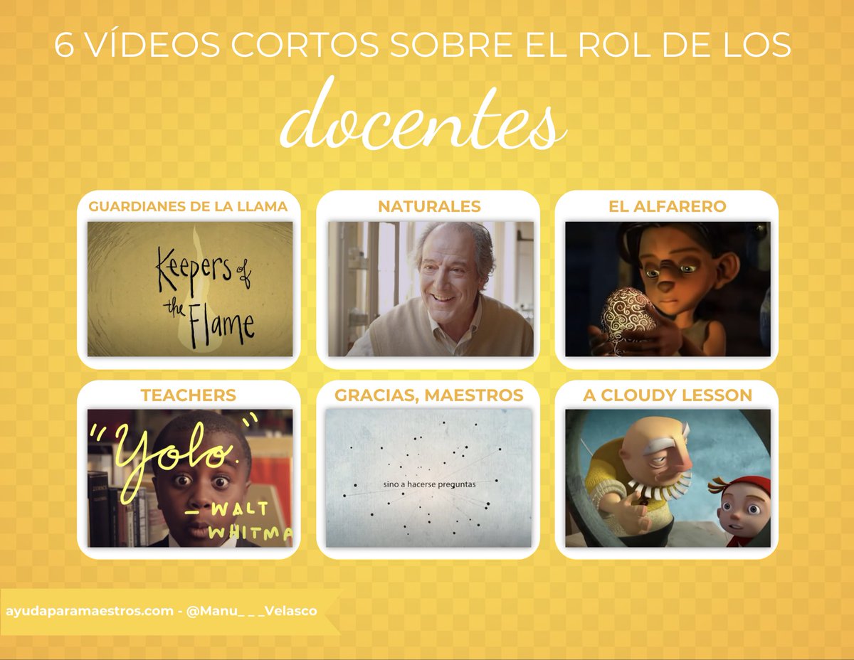 Manu___Velasco's tweet photo. 🎥 6 vídeos cortos sobre el rol de los docentes. 👉 https://t.co/CxSgv14ace https://t.co/EBeIXbK4X9
