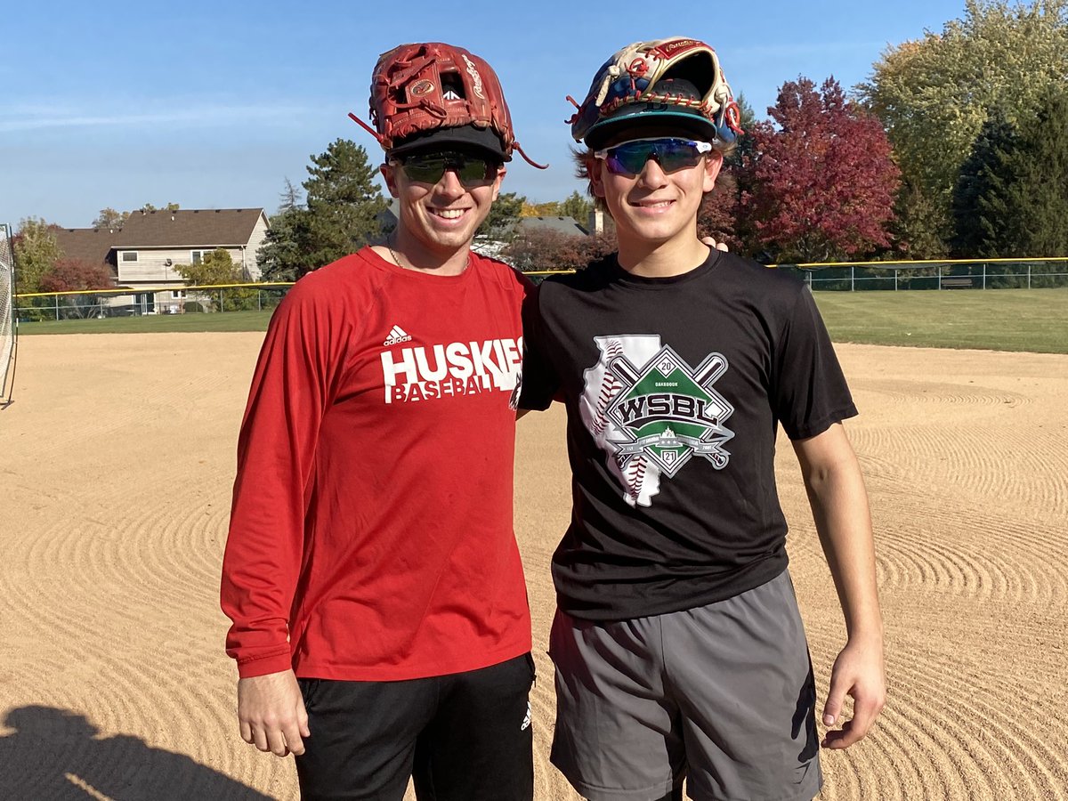 Dr1to1's tweet photo. Thank you to NIU and @Longshots_BB alum, @mcBaseball18 for sharing some ⚾️ knowledge today! @Joah_Ratio25 https://t.co/dwVzM6It4L