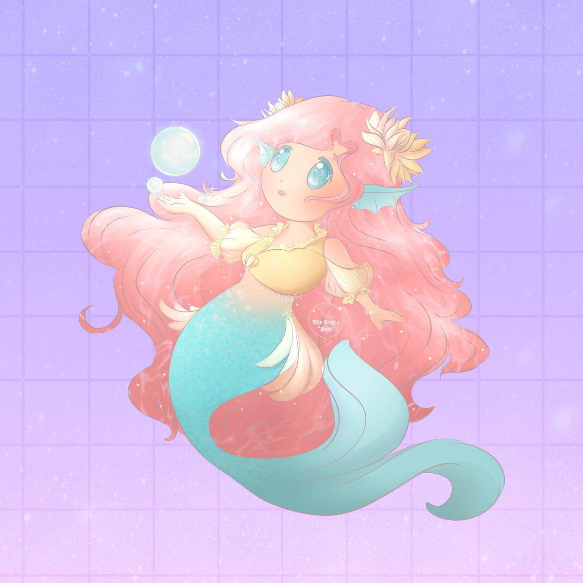 Did some chibi art recently <3 Tiny smol in pink <3 

#Chibiart #Mermaid #illustrationartist #chibi #Pastel