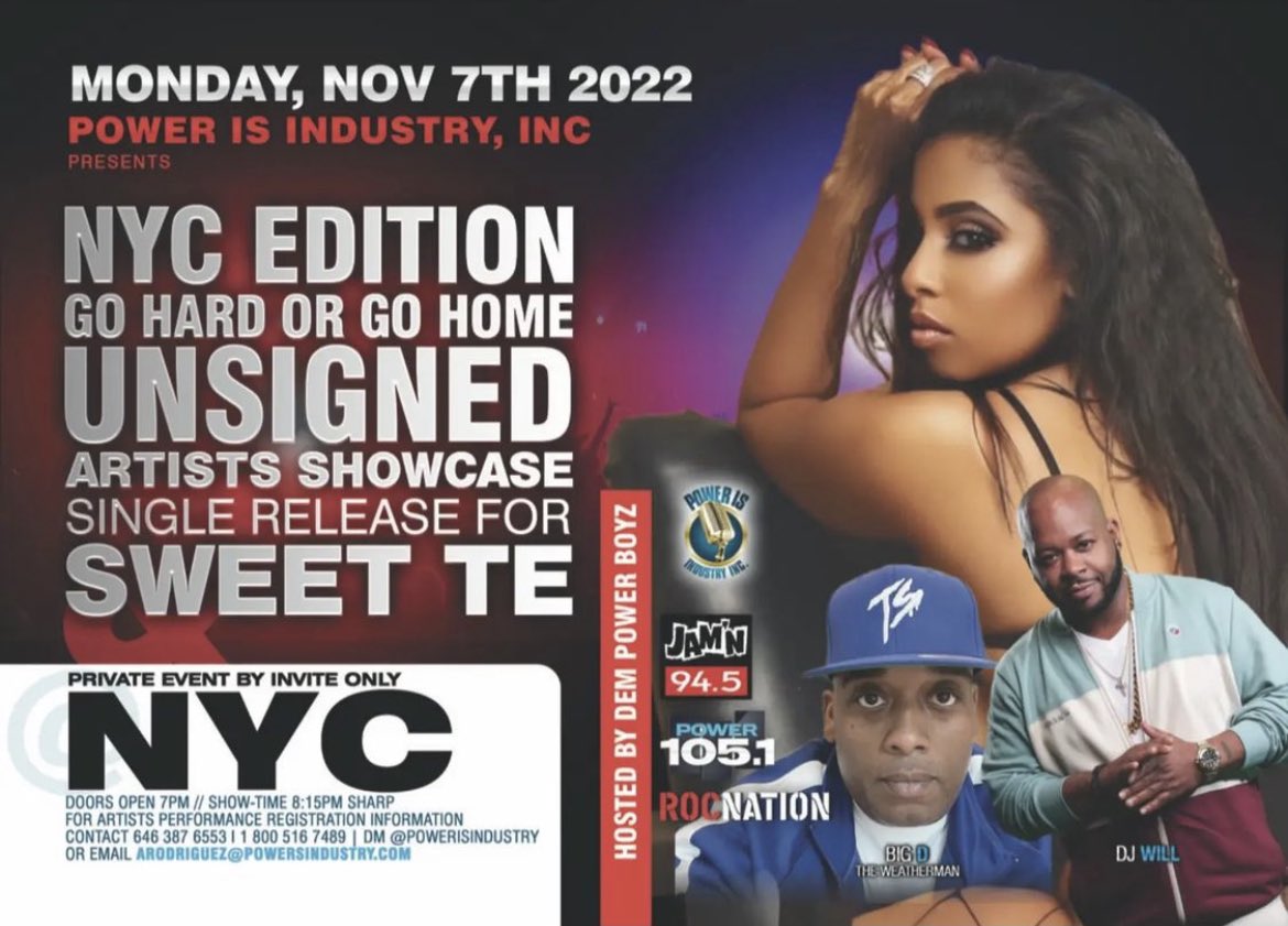 DjMikeMiz's tweet photo. Nov 7th

@powerisindustry 

DJ Will
Big D the Weatherman
Sweette

Tap in to sign up

Bring your A game

Go Hard or Go Home NYC https://t.co/WdVVG1ztb2