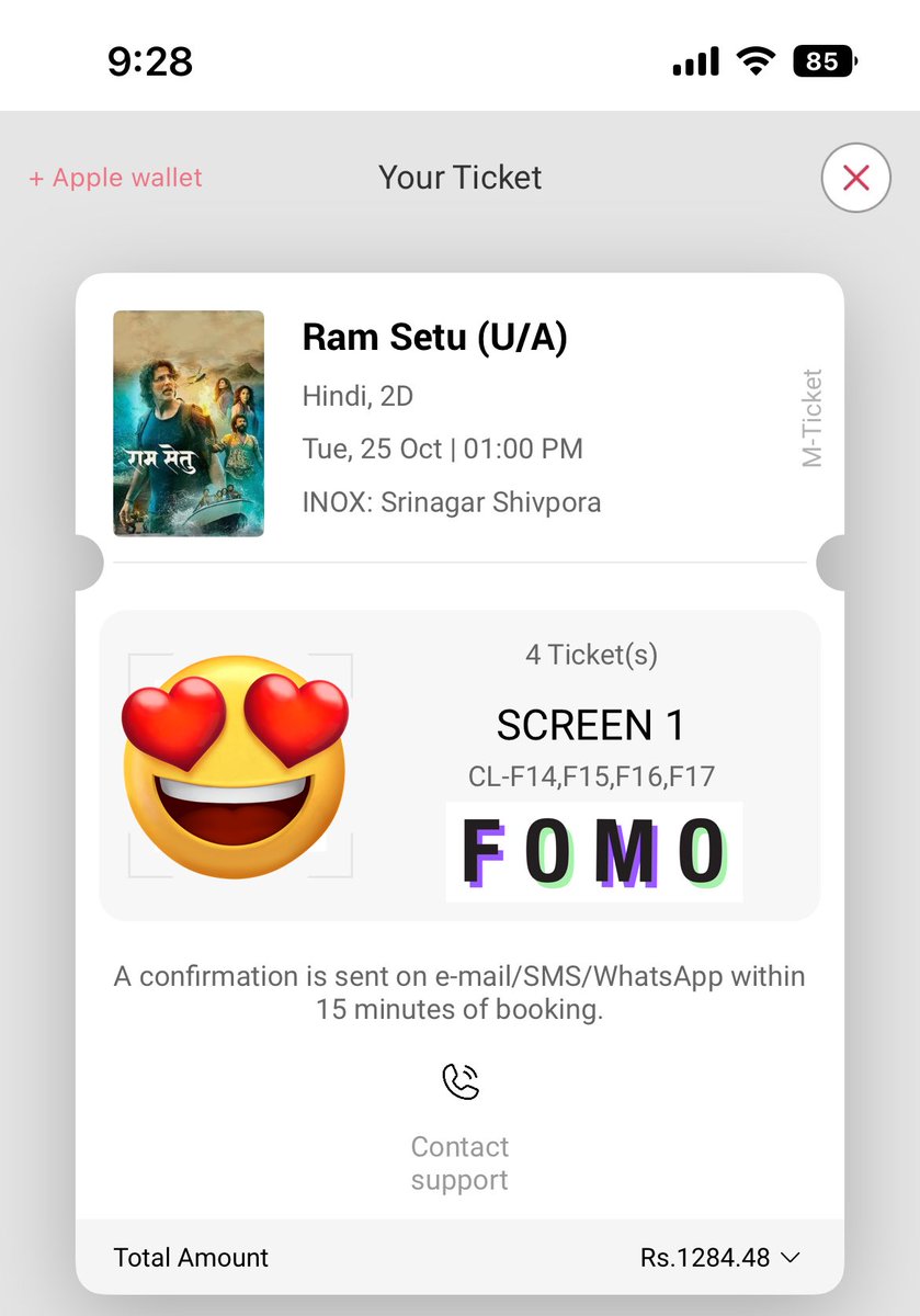 LEGENDSUNNY88's tweet photo. Tickets Booked 😍
We are Planning To Book Few More Tickets On Release Day Definitely I will Upload those Tickets Here Too !
Currently I am in the talks With my movie loving friends to join Us !
Hopefully They Will Join!
#RamSetuOnDiwali #RamSetu #AkshayKumar https://t.co/jXZggXrSPB