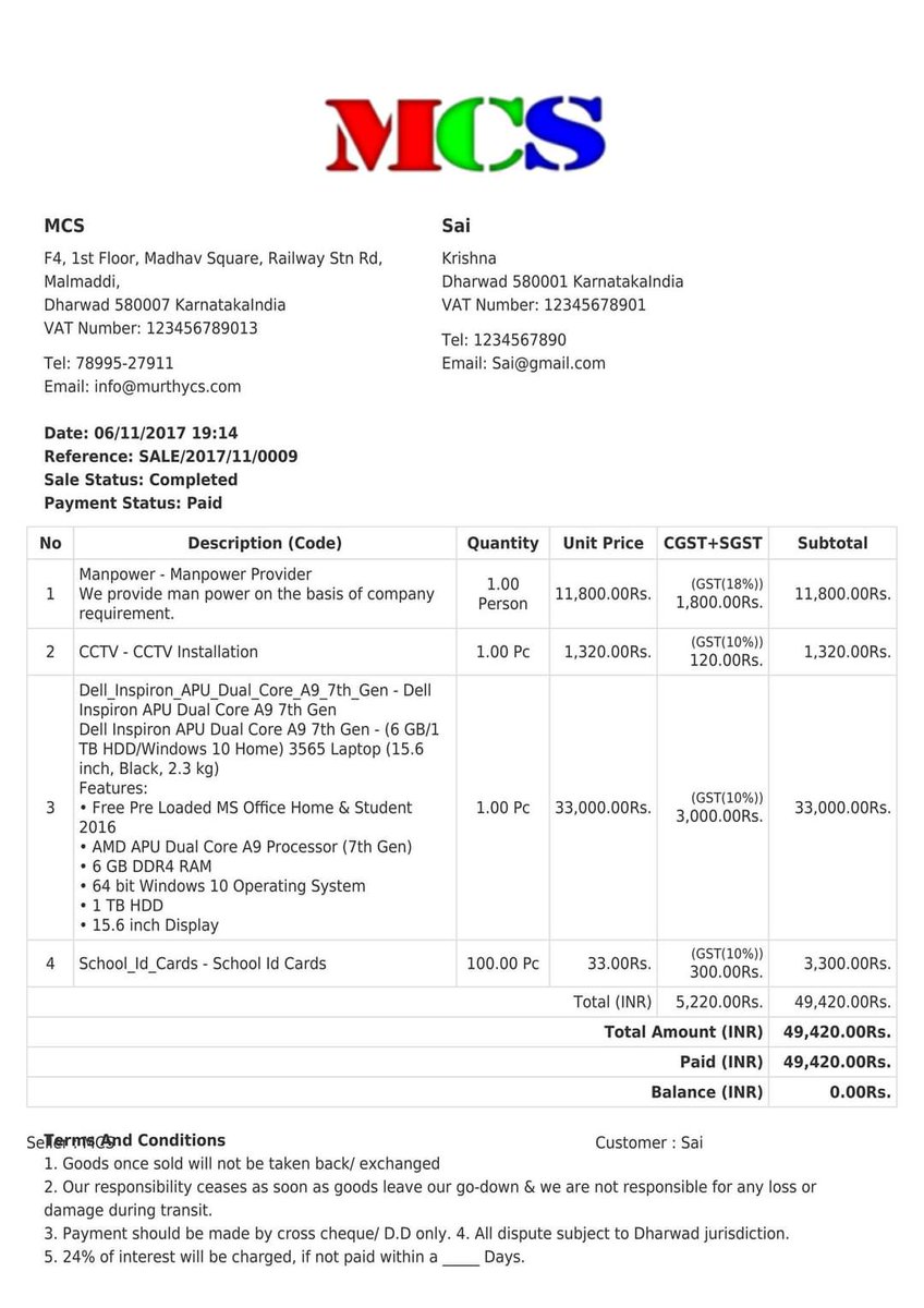 imurthycs's tweet image. We are providing billing software for the needed organizations / commercials/ enterprises.
ERP (Billing Software, POS)
Free on-line demo available
1 r Free AMC
We have made suitable application
7899527911
infomurthycs@gmail.com
#SoftwareDeveloper #Software #erp
#billing_software
