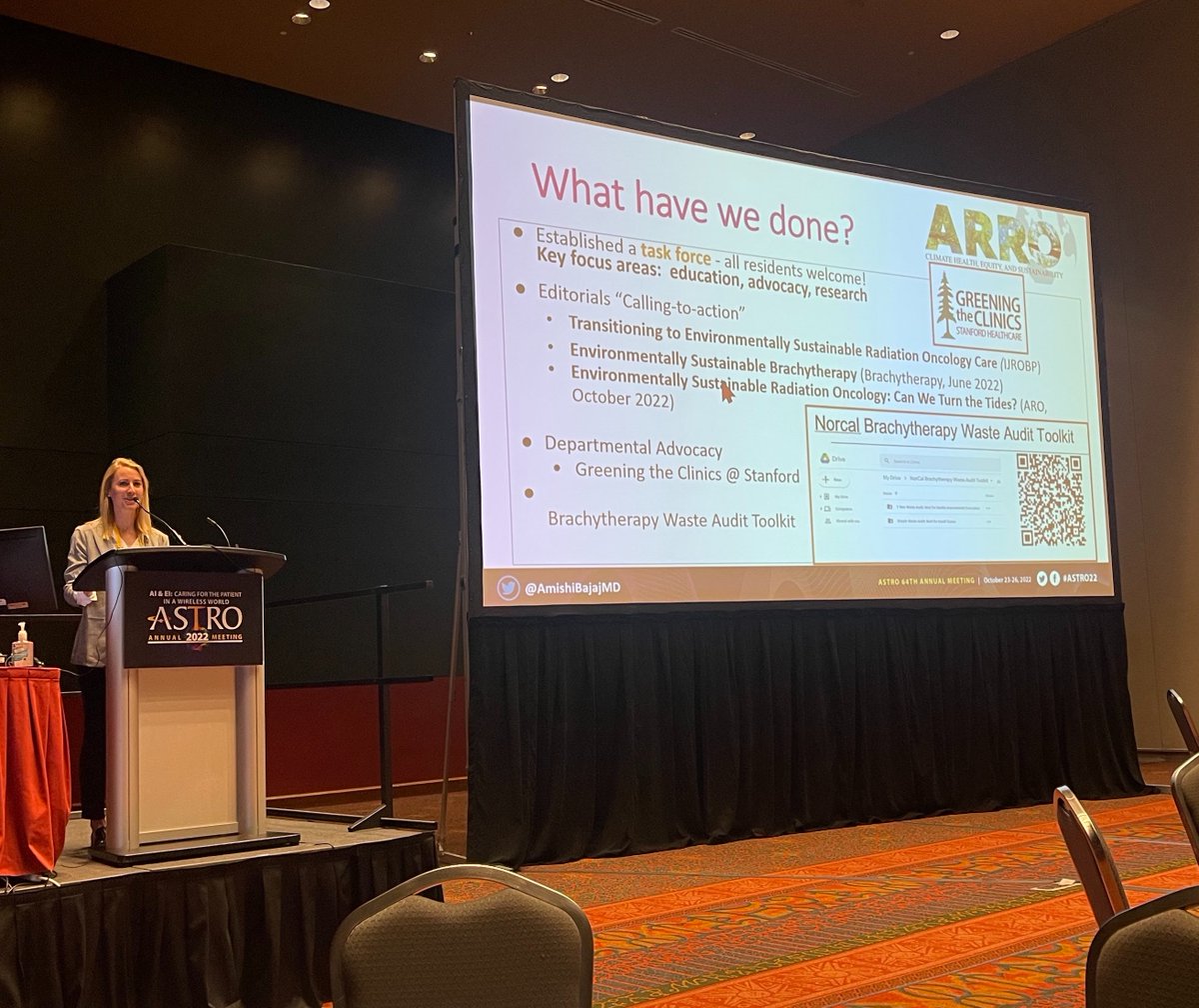 So excited to see my colleague and friend @LichterKatie presenting the work of the climate health, equity, and sustainability (CHEST) task force of @ARRO_org focusing on the effects of climate change on health and the ways that we in healthcare can mitigate our climate impact.