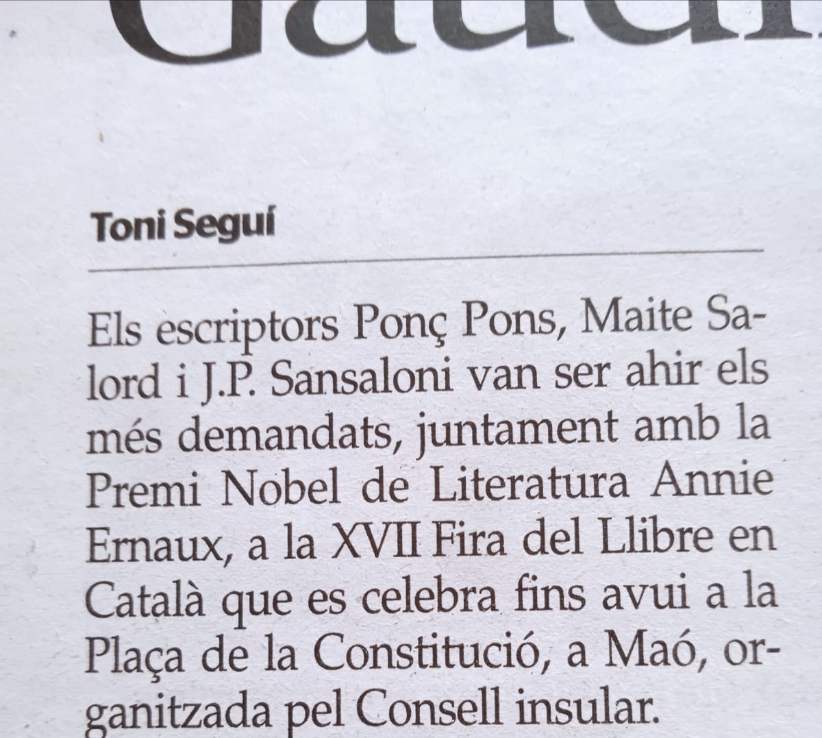 Quina il.lusió que m'ha fet açò! Gràcies!