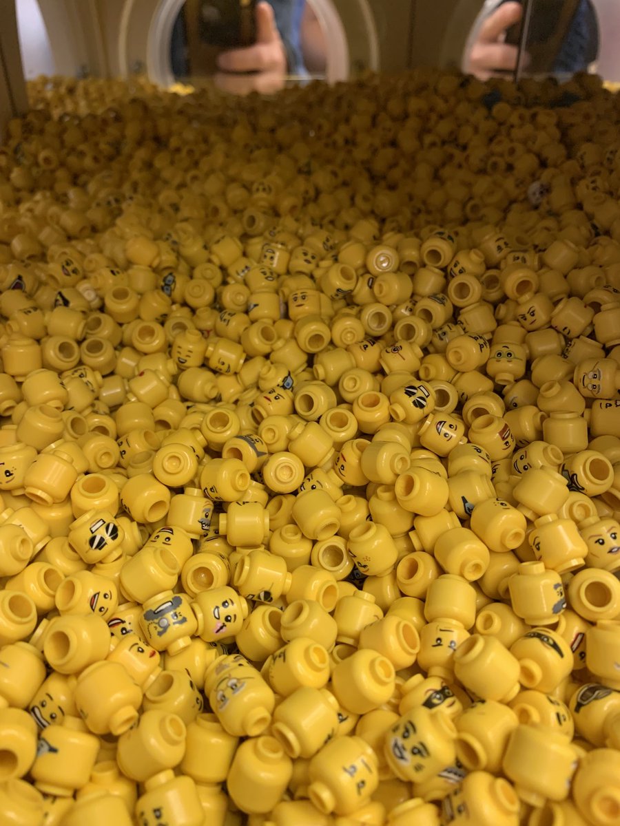 There are few things more unsettling than the Lego heads tunnel in the mini-figures tower.