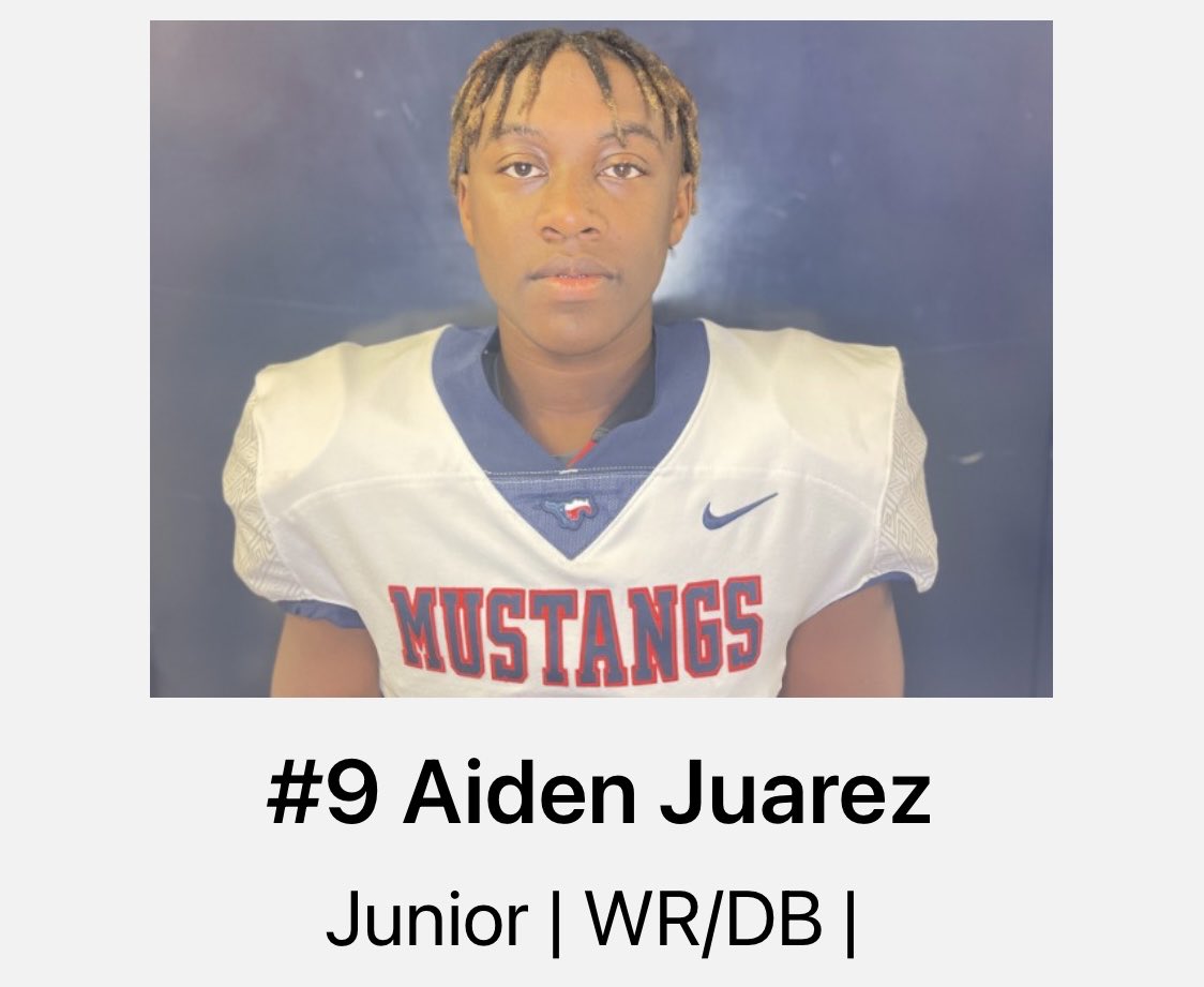 MCISDAthletics's tweet photo. Langley Dental has put two Mustangs in the chair this week as POTW! Freshman Tristan Whaley #6 and Junior Aiden Juarez #9 combined for 11 receptions for 141 yards from Soph QB Ty Williams.
#makeemsmile https://t.co/HyQiTSfir2