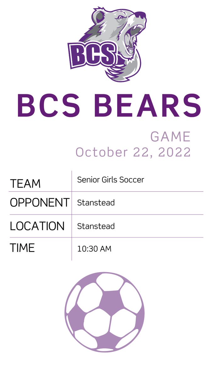 BCS1836's tweet photo. Our Senior Girls Soccer team is competing against Stanstead College today! Let's go, #BCSBears! #BCS1836Athletics https://t.co/JxMTKJQDGv