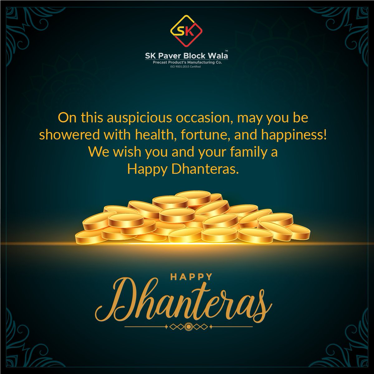 skblockwala's tweet photo. On this auspicious occasion, may you be showered with health, fortune, and happiness! We wish you and your family a Happy Dhanteras.
#Dhanteras #pavers #skpaverblockwala https://t.co/qYce3yJE9r
