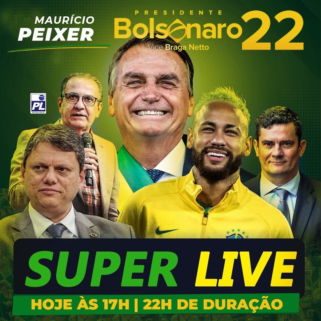 MauricioPeixer's tweet photo. A maior LIVE de todos os tempos é hoje com o Presidente ⁦@jairbolsonaro⁩ e todo um time que ama o Brasil!
#BoraCompartilhar #BoraAssistir https://t.co/kWxbLMpv6y
