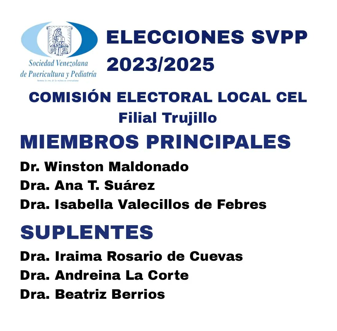 FilialSvpp's tweet photo. Conociendo el Reglamento de Elecciones SVPP
Sobre la Comisión Electoral Nacional y Local.
#SVPPFilialTrujillo
#SVPP
#filialsvpp
#reglamento
#elecciones
#electores
#postulados
#SVPediatria
#SVPPTrujillo
#CEN
#CEL https://t.co/63lsTAHX2j