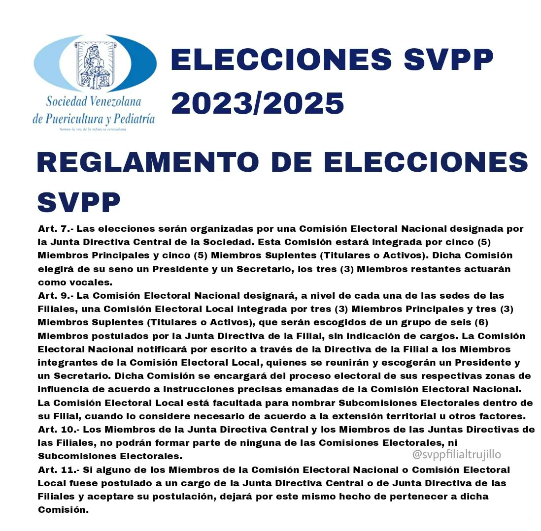 FilialSvpp's tweet photo. Conociendo el Reglamento de Elecciones SVPP
Sobre la Comisión Electoral Nacional y Local.
#SVPPFilialTrujillo
#SVPP
#filialsvpp
#reglamento
#elecciones
#electores
#postulados
#SVPediatria
#SVPPTrujillo
#CEN
#CEL https://t.co/63lsTAHX2j