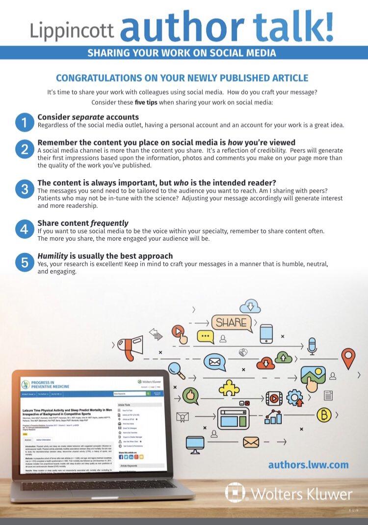 JLSchilling22's tweet photo. Just published an article in a peer-reviewed or professional journal? Share it on social media. Tips below 👇🏻 #Scicomm #PhDchat #PhDhack #ScienceTwitter #AcademicTwitter #AcademicChatter #PhDLife #PublishorPerish #MedComm #ScholPub https://t.co/rxQ0lShzM3