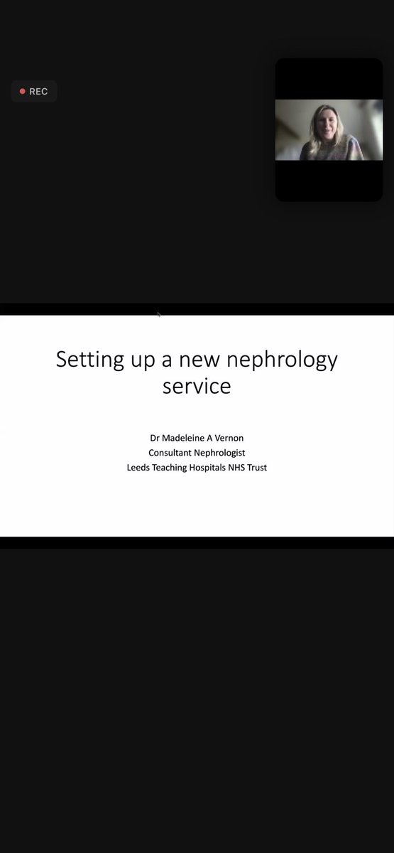 Dr Madeline Vernon from Leeds kicking off the program with “how to set up a new nephrology service” @CaesarOlGeezer <a href="/CharlotteMSnead/">Charlotte Snead</a> <a href="/GlomerulaRajah/">Mukunthan Srikantharajah (Muks)</a> <a href="/haresh11/">Haresh Selvaskandan</a> <a href="/nimmikins/">Ailish Nimmo</a> <a href="/UKKidney/">The UK Kidney Association</a> <a href="/heidy_hendra/">Heidy Hendra</a> <a href="/Javeria_Xx/">Javeria Peracha</a>