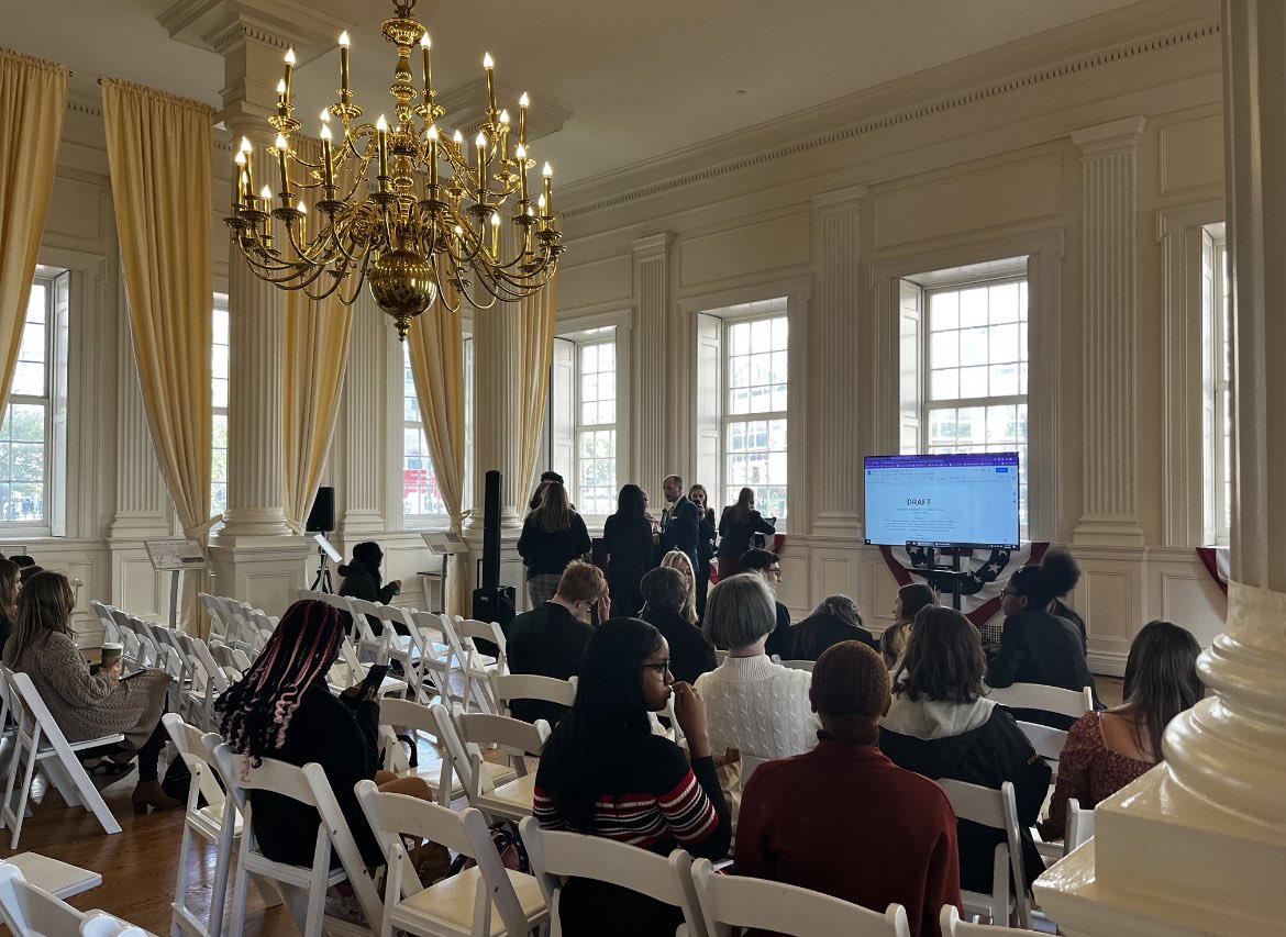 theWRSG's tweet photo. This week, we joined schools a part of CASC at the President’s Symposium and Constitutional Convention located at the Old State House in Hartford! We’d like to thank former Associate Justice of the CT Supreme Court, Justice Dennis Eveleigh, for speaking with us today. https://t.co/6KLXe94SDt