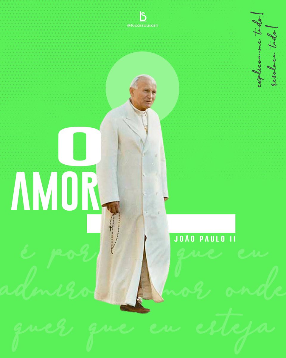 LucasSousaSh's tweet photo. São João Paulo II, rogai por nós!

#OAmor https://t.co/vHFWu4jpu7