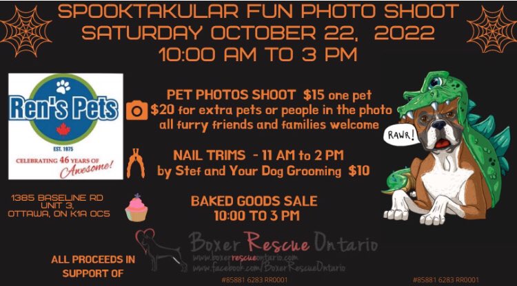 keepandcheermom's tweet image. Come out Rens Baseline rd Ottawa big event dress up the pets the kids whoever you want nail trims and amazing baked goods !!!!