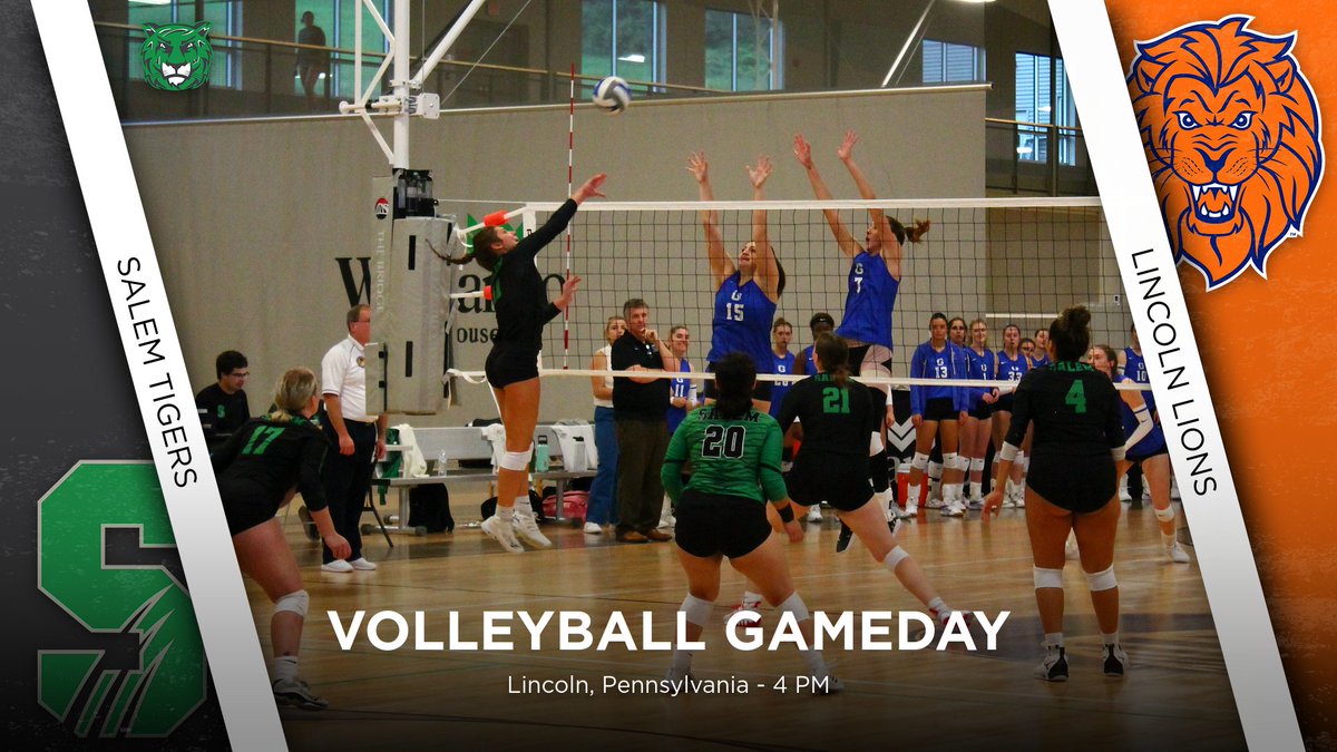 <a href="/SalemVolleybal1/">SalemVolleyball</a> is on the road to face off with <a href="/LUL1onsAthletic/">Lincoln University Lions Athletics</a> for a 4 PM contest up in PA!

Follow along with every point at salemtigers.com