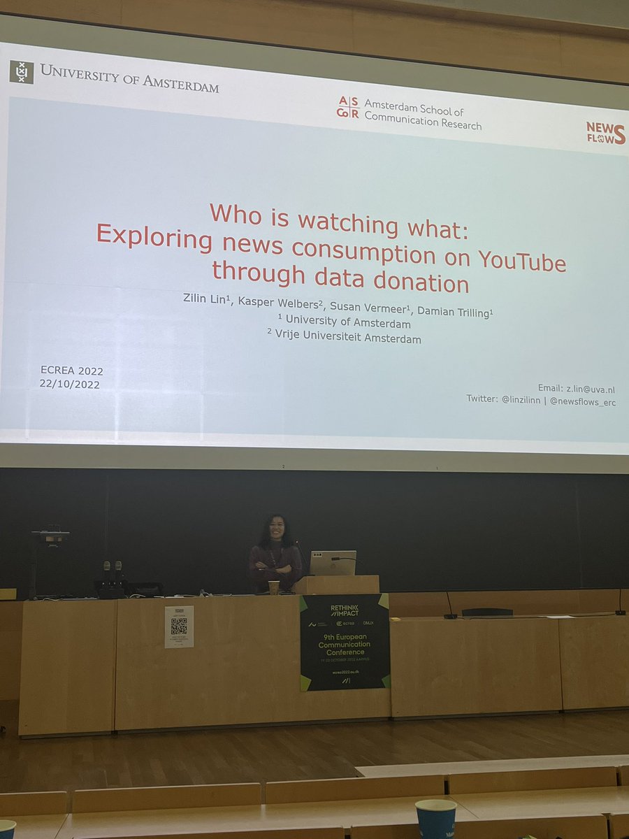 Dasha Antsipava (@dashaantsipava) on Twitter photo Just had the pleasure of watching my dear friend and colleague <a href="/linzilinn/">Zilin Lin</a> present her project on exploring news consumption on YouTube through data donation at #ecrea2022 Just had the pleasure of watching my dear friend and colleague <a href="/linzilinn/">Zilin Lin</a> present her project on exploring news consumption on YouTube through data donation at #ecrea2022