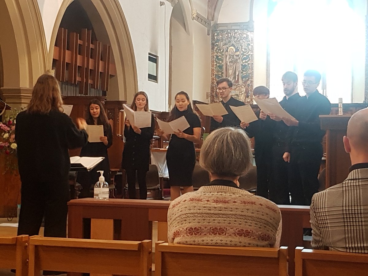 BishManchester's tweet photo. Wonderful to be listening to the amazing @HeartEdge_  Manchester Choral Scholars in their Great Sacred Music event at @StMaggieP this lunchtime. They'll be performing at venues in Bolton, Rochdale and Salford over the next few Saturdays. https://t.co/DkcvTzWSOl