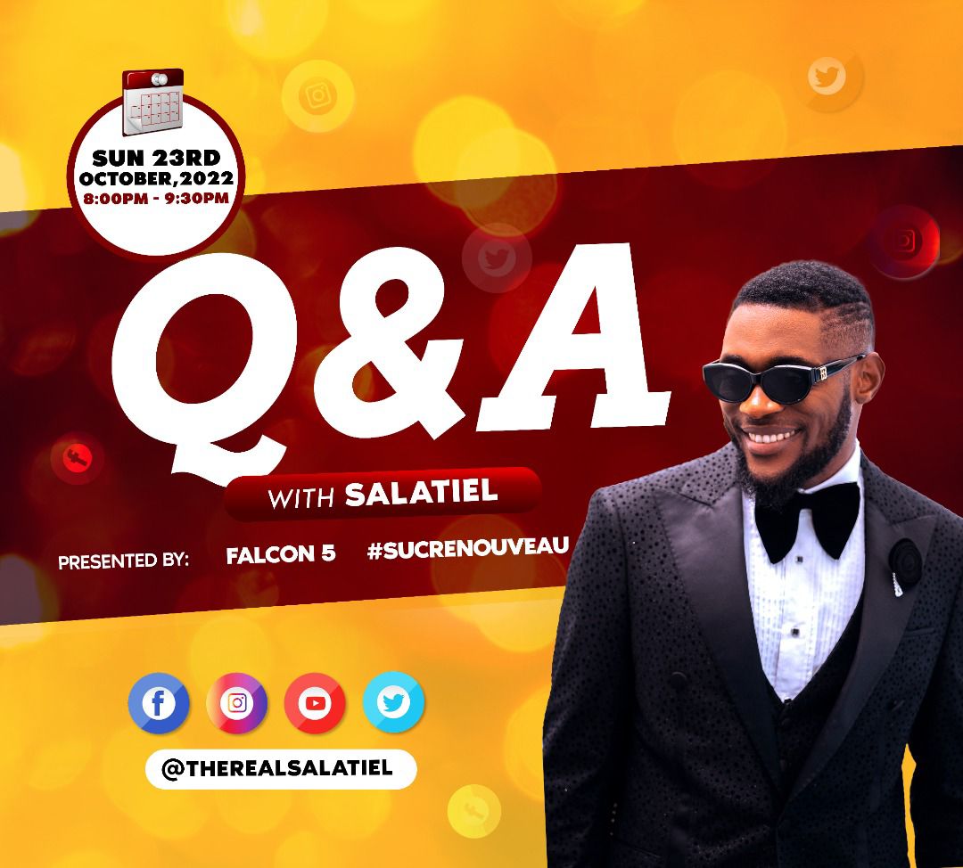 KOlivertwist's tweet photo. Hello guys, @therealsalatiel will be live tomorrow with @Falcon5ive . Get to know your celebs #sucrenouveau #falcon5 https://t.co/b7U0gvu0P1
