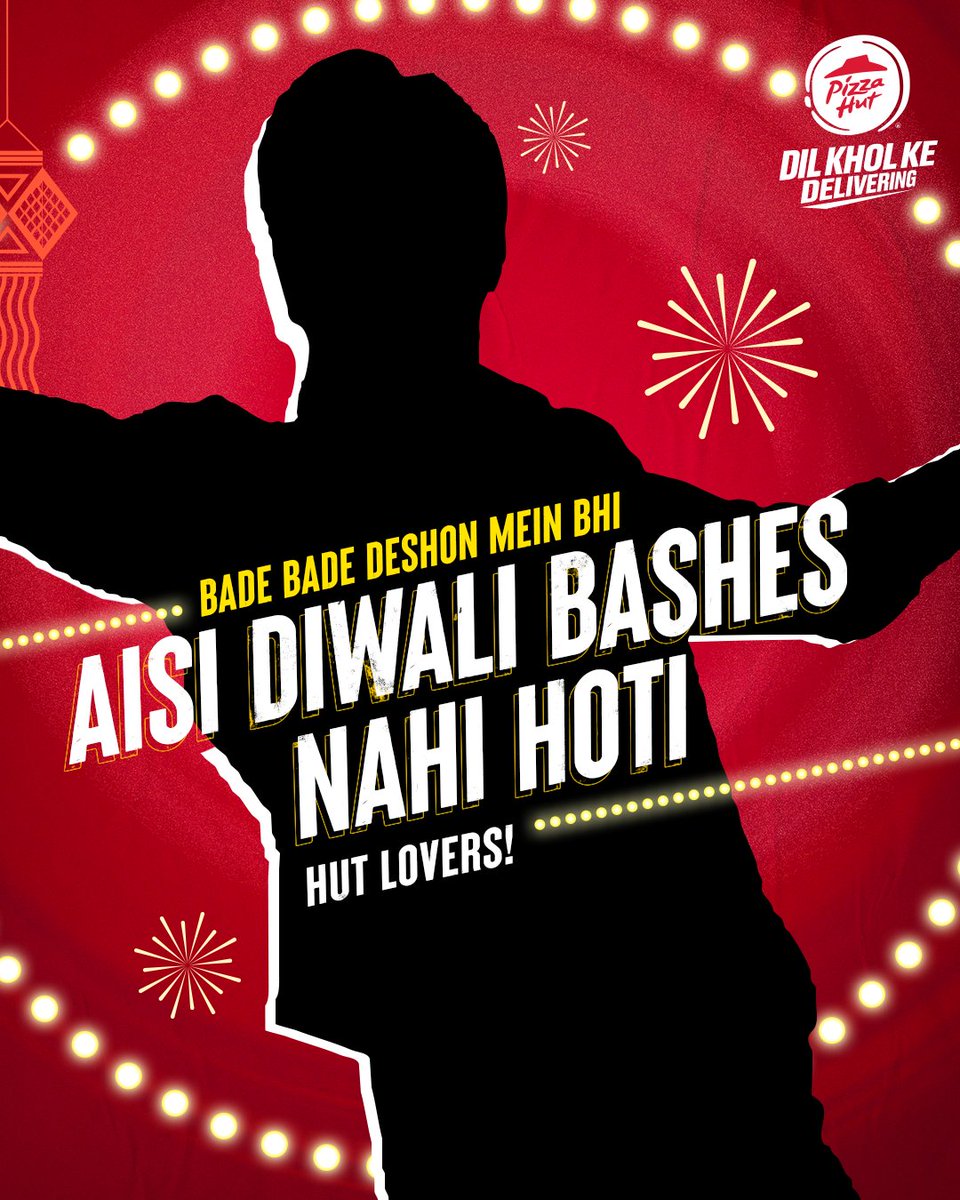 PizzaHutIN's tweet photo. Hey Hut Lovers, it’s Diwali time and you’re invited to some of the coolest parties of Bollywood! Guess the Bollywood celebs that are throwing the bash &amp; win free pizzas! 🥳 
*T&amp;Cs apply 
- Like/follow our page.
- Lucky winners to win Hut vouchers.
- Winner announcement: 24th Oct. https://t.co/ofXN0Lnho9